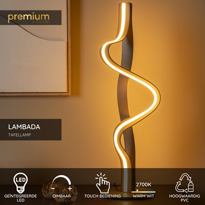 Lucide LAMBADA - Tafellamp - LED Dimb. - 1x19W 2700K - Champagne kleur | Premium